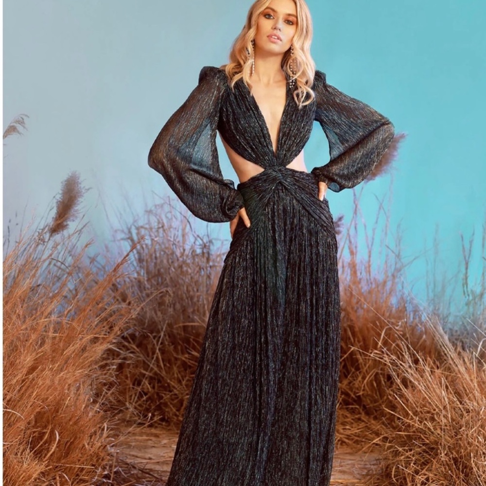 NWOT PATBO LUREX CUT-OUT GOWN